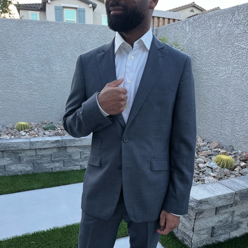 Contemporary men’s two piece suit.